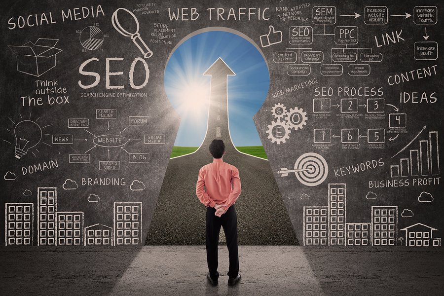 Image showing a man looking at website traffic