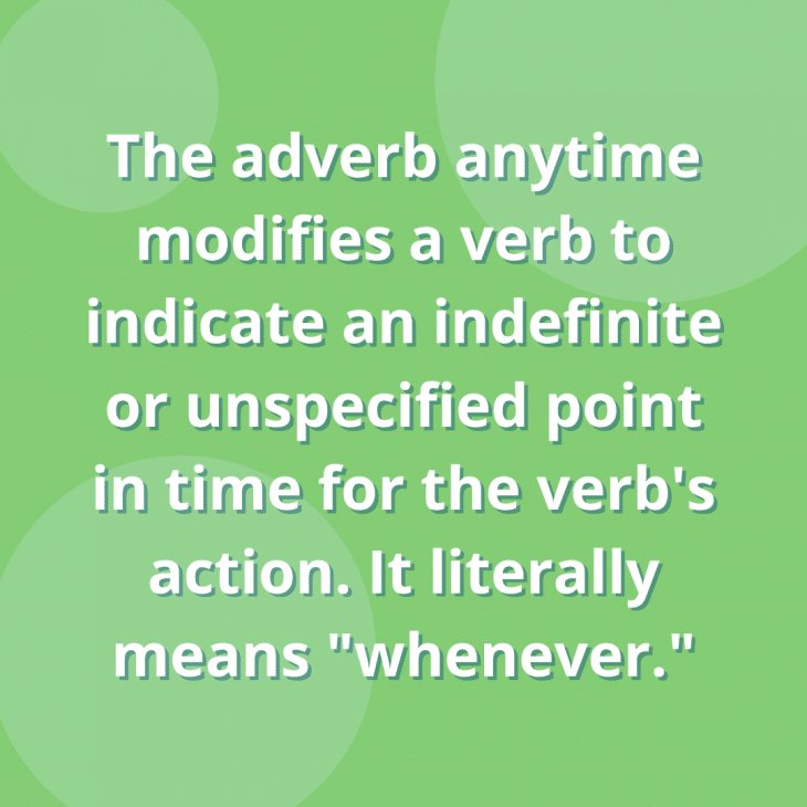 Adverb anytime