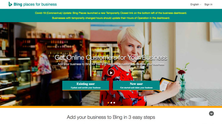 Image showing Bing Places for Business