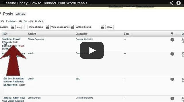 Feature Friday: How to Connect Your WordPress to Your Crowd Content Account 