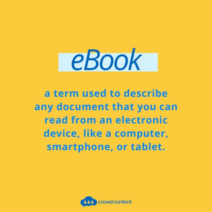 What is an ebook? This image shares a definition of an ebook.