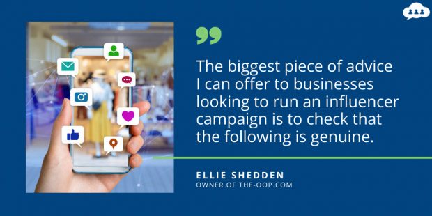 Quote from Ellie Shedden on eCommerce influencer marketing