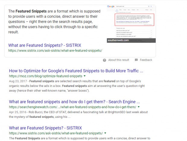 Example of a Featured Snippet