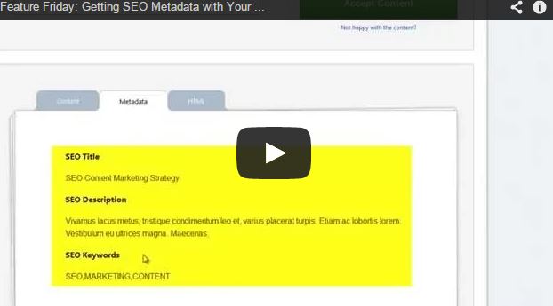 Feature Friday: Getting SEO Metadata with Your Content 