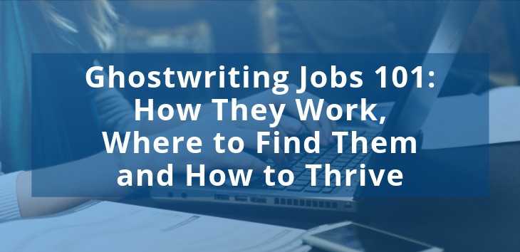 Cover image for post on Ghostwriting Jobs with image of hands typing on laptop in background