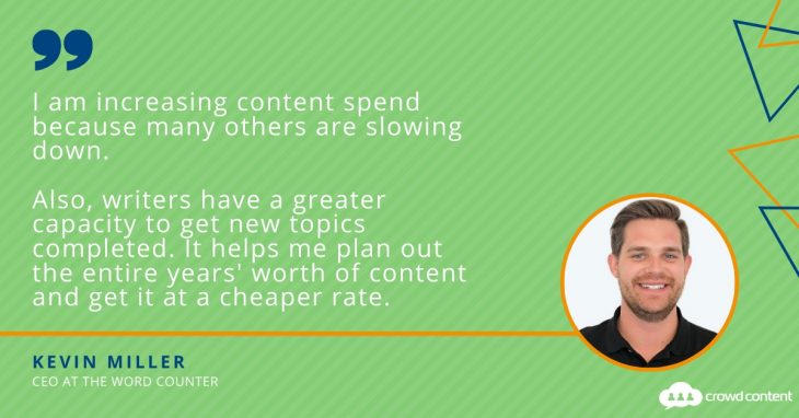 Why Kevin Miller of The Word Counter is increasing content marketing spend