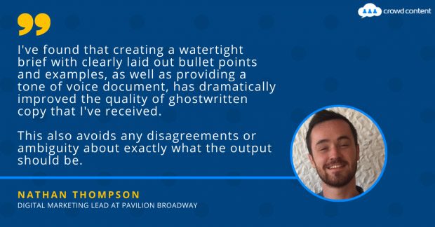 Quote from Nathan Thompson on working with ghostwriters