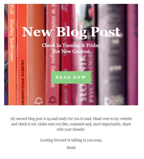 Image showing a new blog post