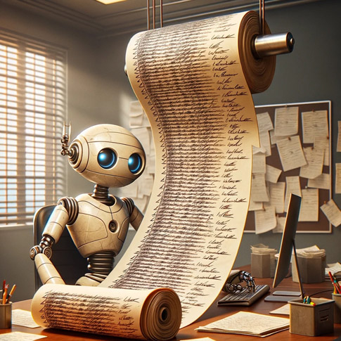 robot writing SEO content