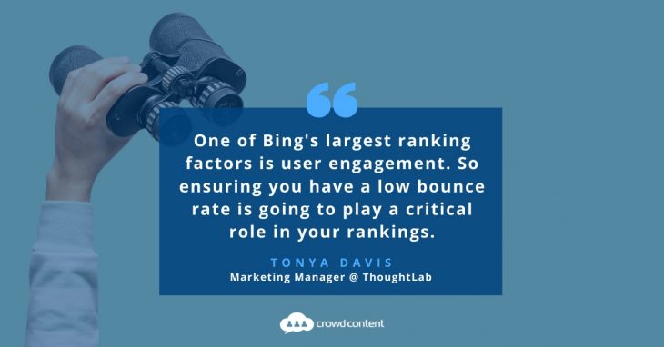 Tonya Davis Bing SEO Quote