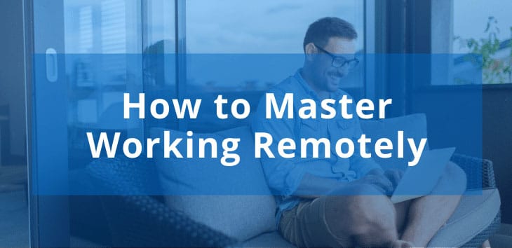 Cover image for article on working remotely with man working on laptop in background