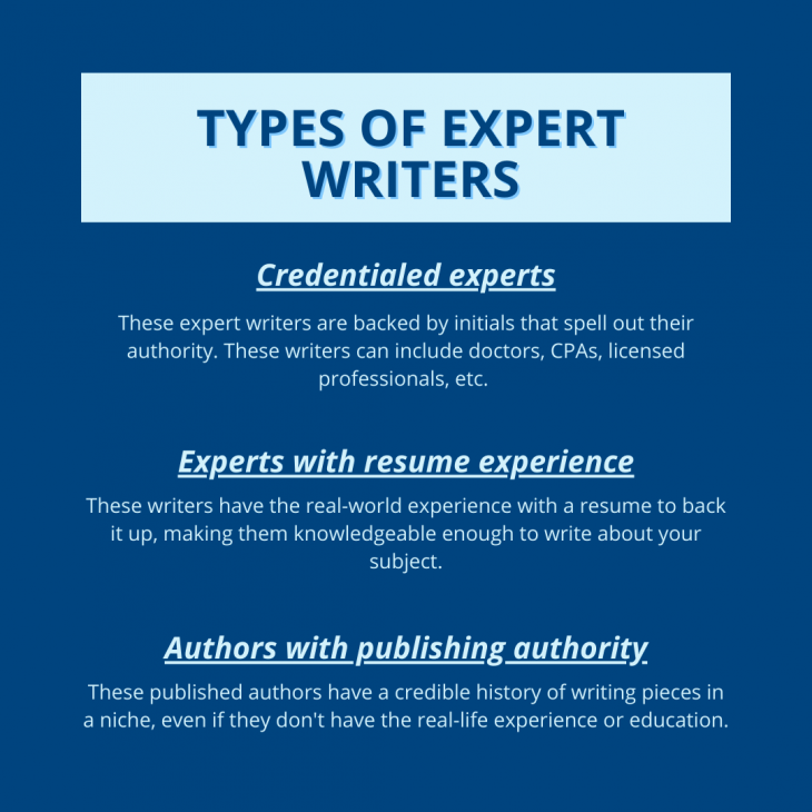 Types of expert writers