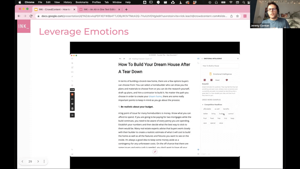 Leverage emotions